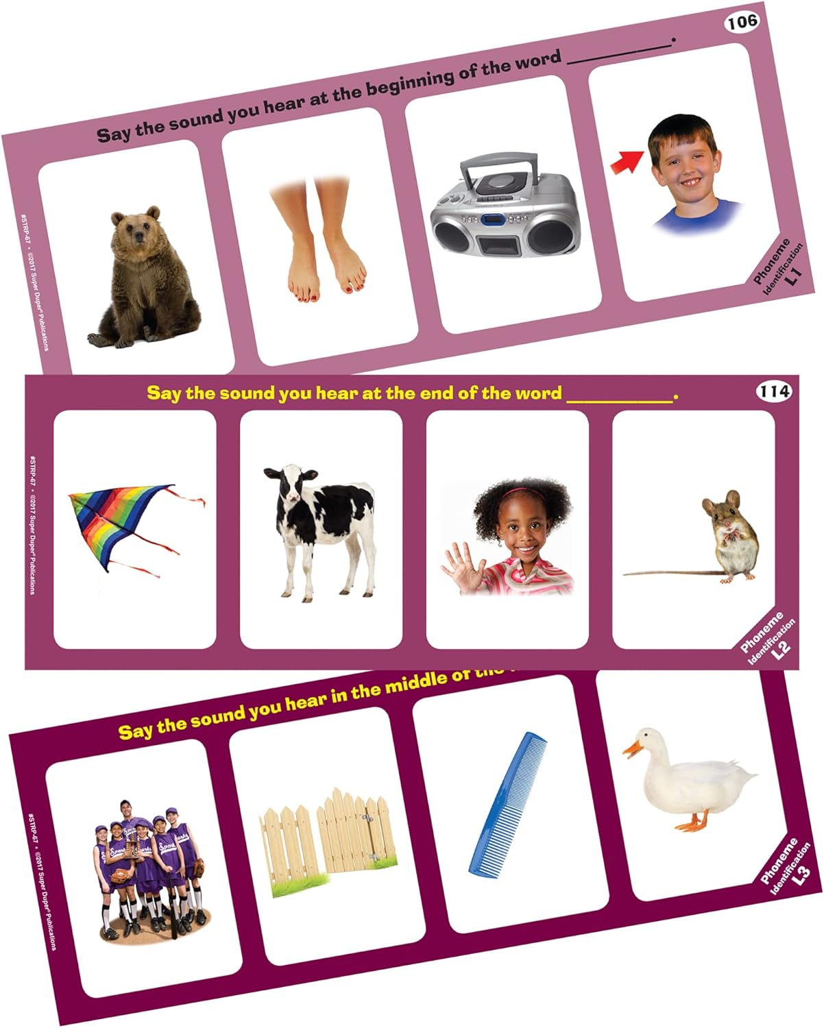 Super Duper Publications | Phonological Awareness Skill Strips® Photo Flash Cards | Educational Learning Resource for Children | Skills to Learn to Read | Activities for Auditory Processing Disorders