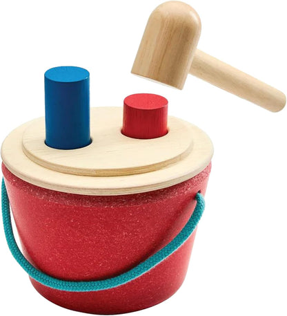 PlanToys® Geo Sorting Bucket | Wooden Shape Matching Toy for Toddlers 12M+ | Montessori Educational Sorting Toy with 3D Blocks | Develops Shape Recognition, Problem-Solving & Fine Motor Skills