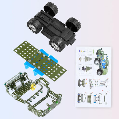Stem Toys for Boys Age 8-12 - Off-Road Metal Model Car Kits, 283pcs Stem Building Toys Kits, Army Toy for 8-10，STEM Projects for Kids 10-12, 12-14 Engineering for Ages 14 and Up Adults