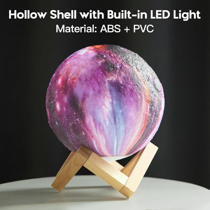 BRIGHTWORLD Moon Lamp Galaxy Lamp 5.9 inch 16 Colors LED 3D Moon Light, Remote & Touch Control Moon Night Light Gifts for Girls Boys Kids Women Birthday（Wooden Base）