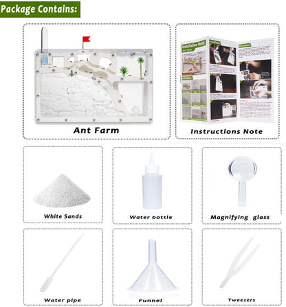 Ant Farm Castle - Large Viewing Area - Care for Live Ants - Ant Colony Observation Kits with Sand Habitat - Educational Science Gifts for Boys, Girls - Ant Farms for Kids, Adults
