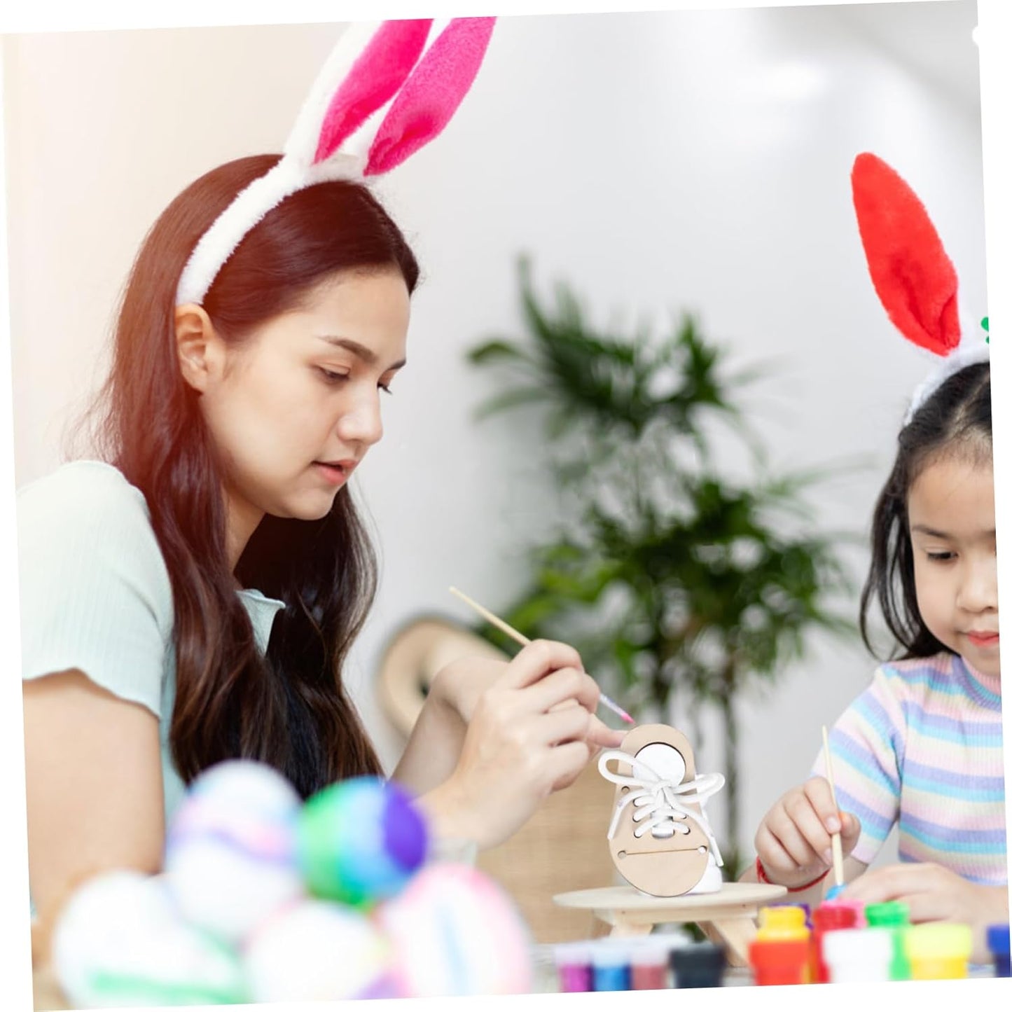 DOITOOL 5sets Blank Wood Chips Boys and Girls Graffiti Ornament Practice Shoe Lacing DIY Wood Chip Decoration for Craft Lovers