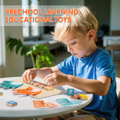 Montessori Toys for 3-5 Year Old, Educational Math Manipulatives Learning Toys for Toddlers 3-5 Years, Number Counting Blocks for Kids, Homeschool Kindergarten Supplies Boys Girls Birthday Gifts