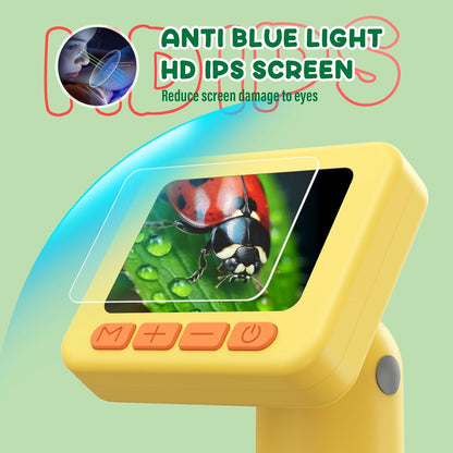 IMICHI Microscope for Kids 50X-1000X Magnification- 2 inch IPS HD Screen, 32GB storage Card, 1080P Video, 2-Hour Battery Life, Easy Carry, Slides Included - Perfect Science Kit Gift for Kids Ages 8-12