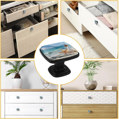 4 Pack Cabinet Knobs Drawer Pulls, 30mm Round ABS Glass Drawer Hardware Growing Butterfly Cabinet Handles with Screws for Dressers Kitchens Cupboard
