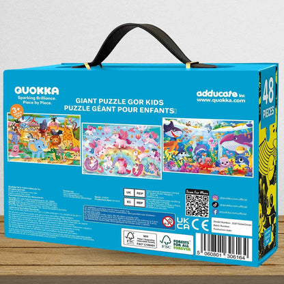 QUOKKA Floor Puzzles for Kids Ages 4-8 – 2x3 FT Giant Search and Find Jigsaw – 48 Large Pieces – Above and Beyond Observational Scene – Educatinal Montessori Toy with Gift Box – Fun Learning Activity
