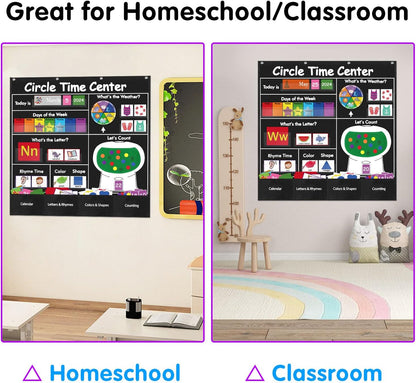 Visible Learning Classroom Pocket Chart - Reusable Dry Erase Learning Goals Board, Motivational Incentive Chart for Learning Goals, Behavior Tracking & Centers Rotation, Homeschool(Black)