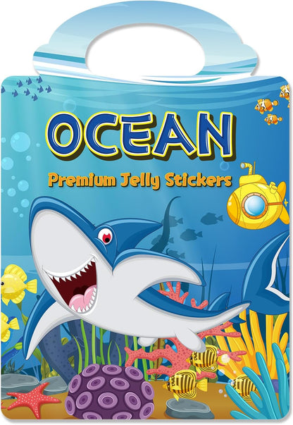 6 Sets Reusable Sticker Book for Toddlers 3-6, Jelly Sticker Books for Toddler, Travel Sticker Activity Toys for Kids 3 4 5 6 Years Old Girls & Boys