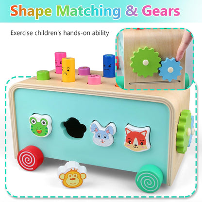 Montessori Baby Hammer Pounding Toy for Toddlers Boys Girls 2 3 4 Years Old, Educational Learning Toy Xylophone Color Shape Easter Basket Stuffers for Toddlers Valentine's Day Gift