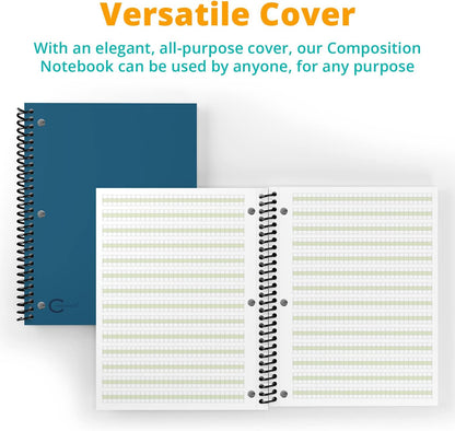 Channie’s Handwriting Improvement Spiral Notebook, Stylish Visual Writing & Printing Aid for Elementary School Students and Special Needs Kids & Teens, 120 Pages, Thick Paper, Size 10.5" x 9.5"
