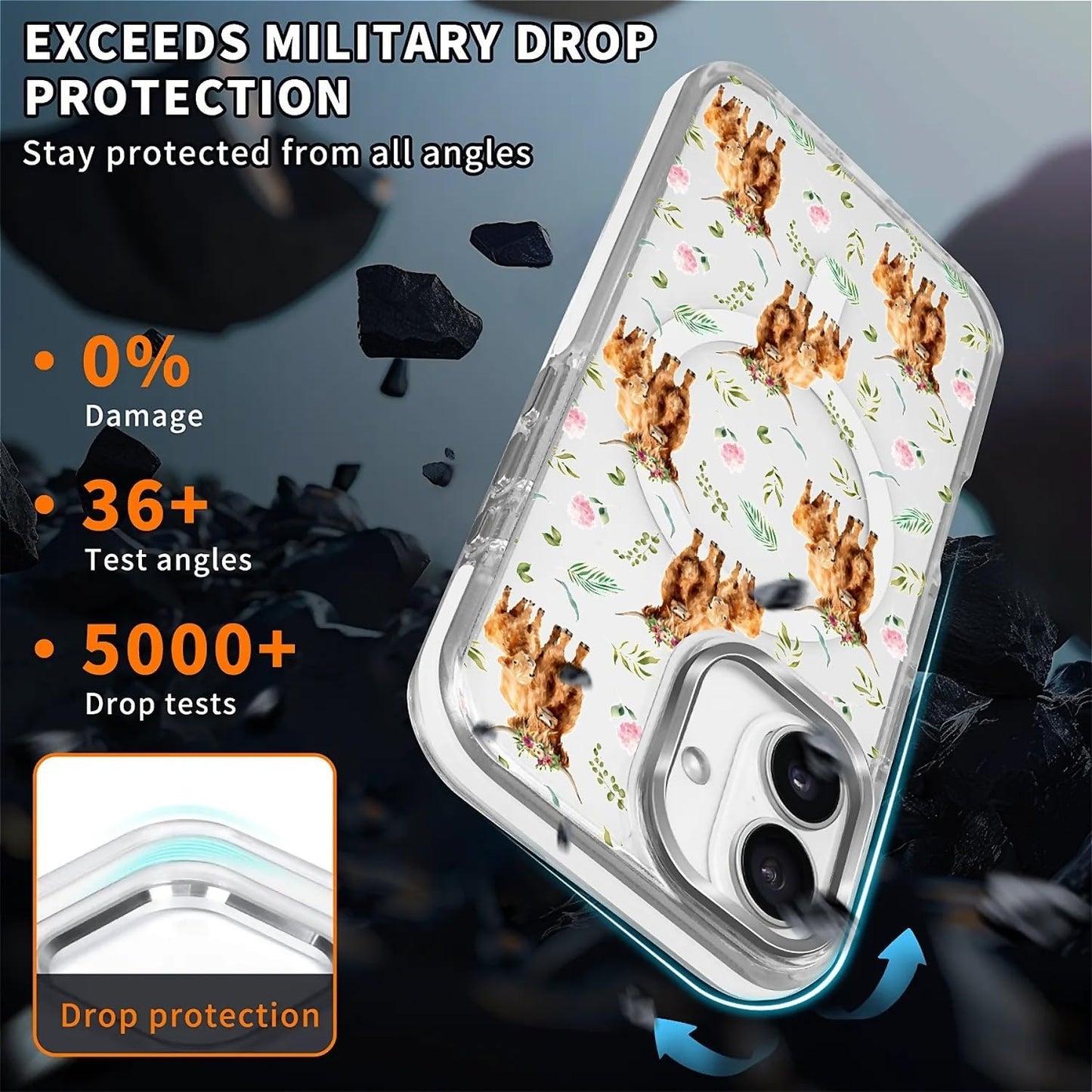 for iPhone 17 Pro Max Case [Compatible with Magsafe],Girls Women Clear Magnetic Case Silicone Shockproof Protective Cover with Pattern Colorful Motivational Letters