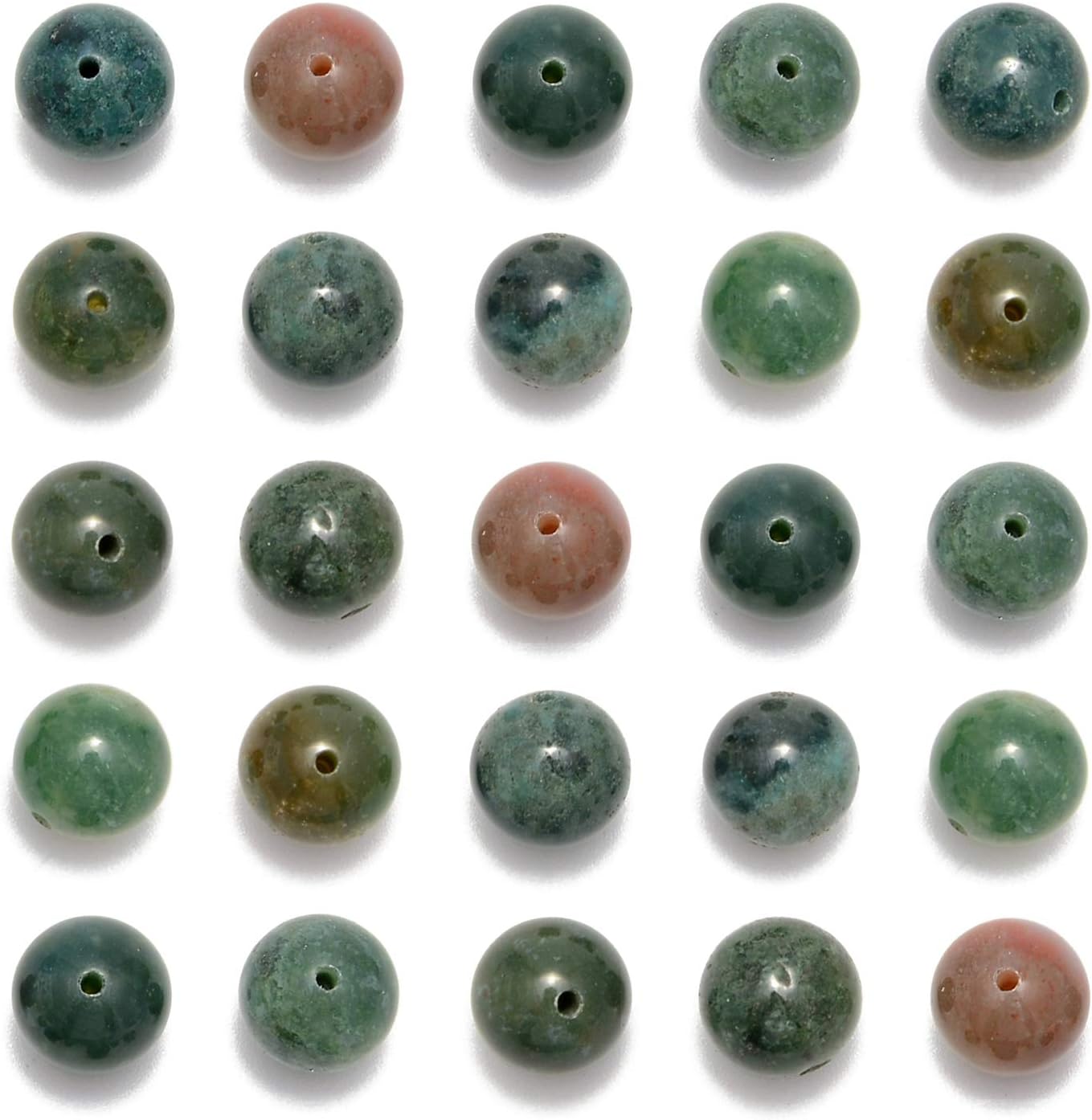 NCB 100pcs Original Natural Stone Beads Gemstone Round Loose Beads 6mm 8mm 10mm (Blue Aventurine, 6mm 100Beads) - Colors B