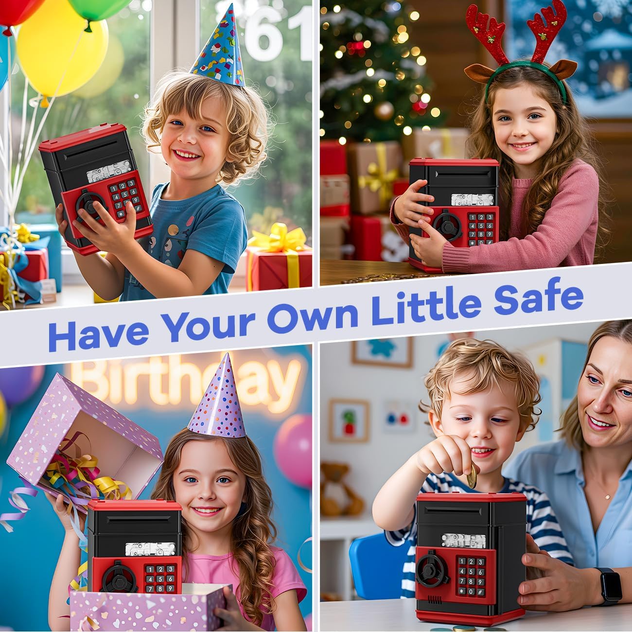 Kids Piggy Bank for Girls - Toys for 5 6 7 8 9 10 Year Old Girl Birthday Gifts - Electronic Piggy Bank ATM Machine Money Safe for Kids Toys Age 6-8-10