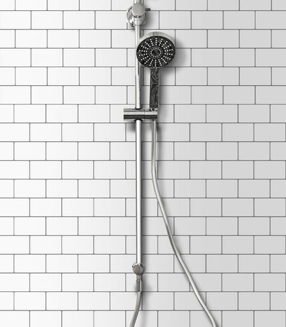 VViViD 11 Sheets Peel and Stick Grey Gloss Faux Ceramic Brick Wall Tiles, Self Adhesive Backsplash 12”x12”, 2mm Thick Kitchen, Bathroom (11 sq. ft.)