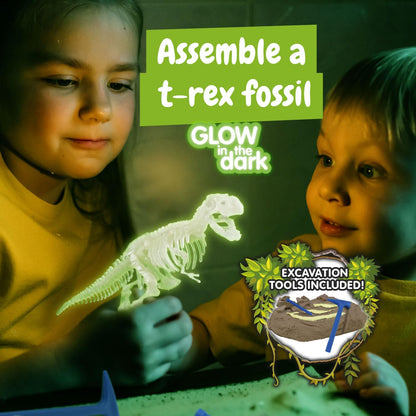 Science4you T-Rex Fossil Digging Kit for Kids +6 Years - Dinosaur Fossil Dig Kit + Glow-in-The-Dark T-Rex Fossils for Kids, Excavation Kit, Stem Toys, Games, Gifts for 6+ Year Old Boys and Girls