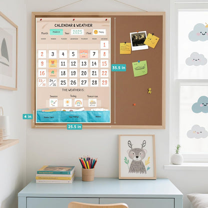 Godery Calendar and Weather Pocket Chart, Classroom Organized Chart, 149 Pieces