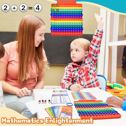 Addition Flash Cards+Multiplication Flash Cards + Fingertip Bubbles Toy, Interesting Math Combination, Math Games for Children Aged 3 +