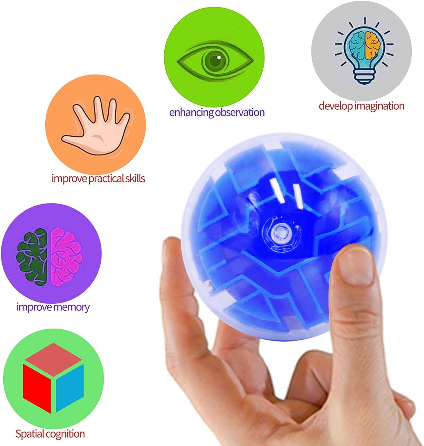 100 Pcs Puzzle Maze Ball Mini 3D Gravity Cube Puzzle Ball Toy for Kids Ages 3 6 7 8-10, Educational Challenges Magic Brain Teasers Games for Boys Girls Birthday Gifts Classroom Prize