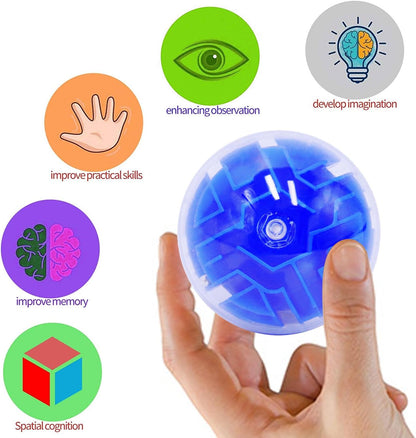 100 Pcs Puzzle Maze Ball Mini 3D Gravity Cube Puzzle Ball Toy for Kids Ages 3 6 7 8-10, Educational Challenges Magic Brain Teasers Games for Boys Girls Birthday Gifts Classroom Prize