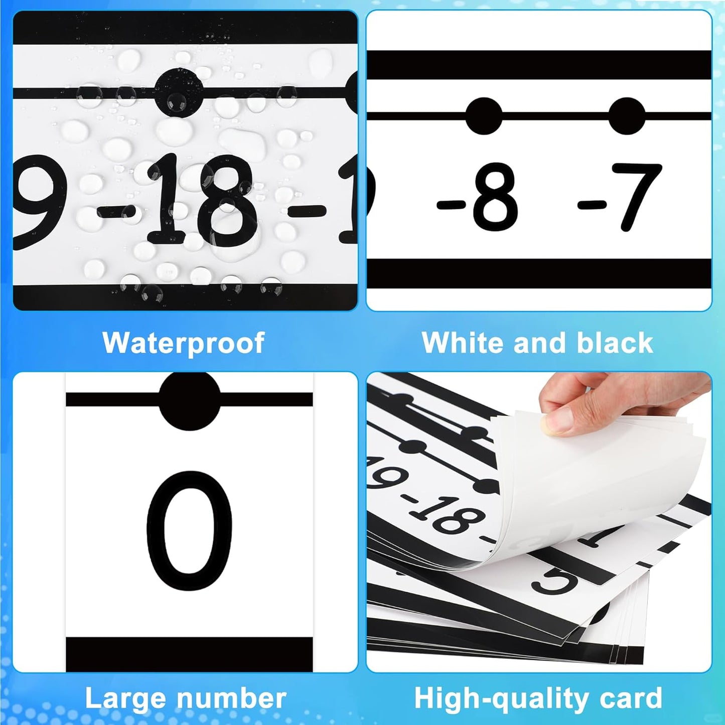 29 PCS Number Line for Classroom Wall Number Line Bulletin Board Border Set -20 to 120 Numbers Lines Classroom Wall Decor Black White Math Poster for Bulletin Board Math Teaching Supplies