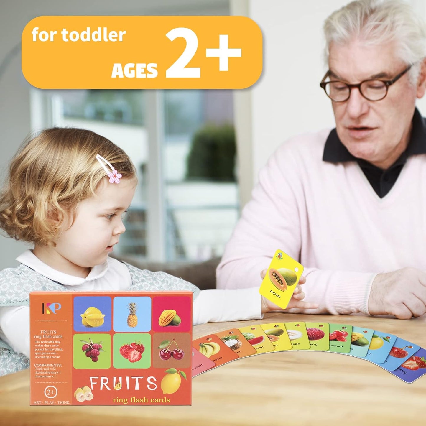 Toddler Number Flash Cards,No.123 Sight Words with Pictures Preschool Kids Flash Cards 28 Pcs with Ring(Number)