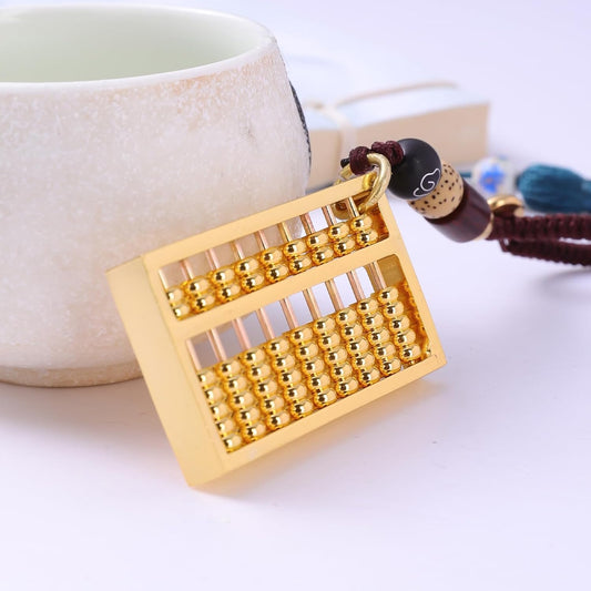 9 Gears Mini Brass Abacus Mini Copper Abacus Chinese Math Calculating Tool，Can be Used as Decoration, Pendant, Jewelry, a Variety of use scenarios