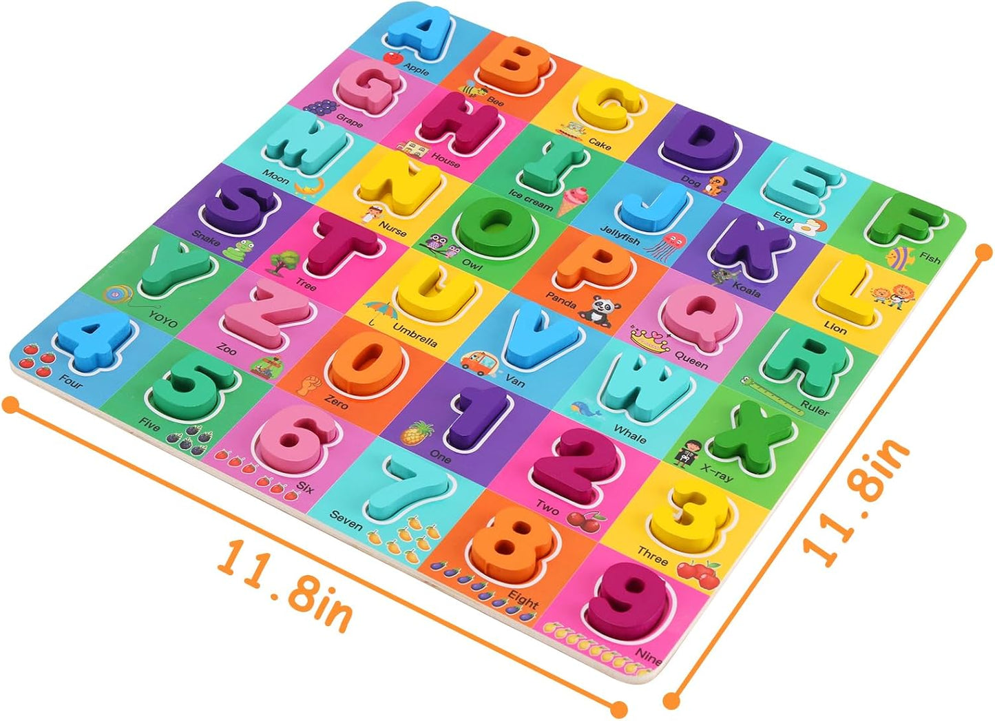 Alphabet Wooden Puzzles for Toddlers 3-5, Pack of 3 ABC, Number and Shape Puzzle, Preschool Educational Learning Toys with Puzzle Board & Letter Blocks for Girls Boys Ages 3 4 5 Years Old