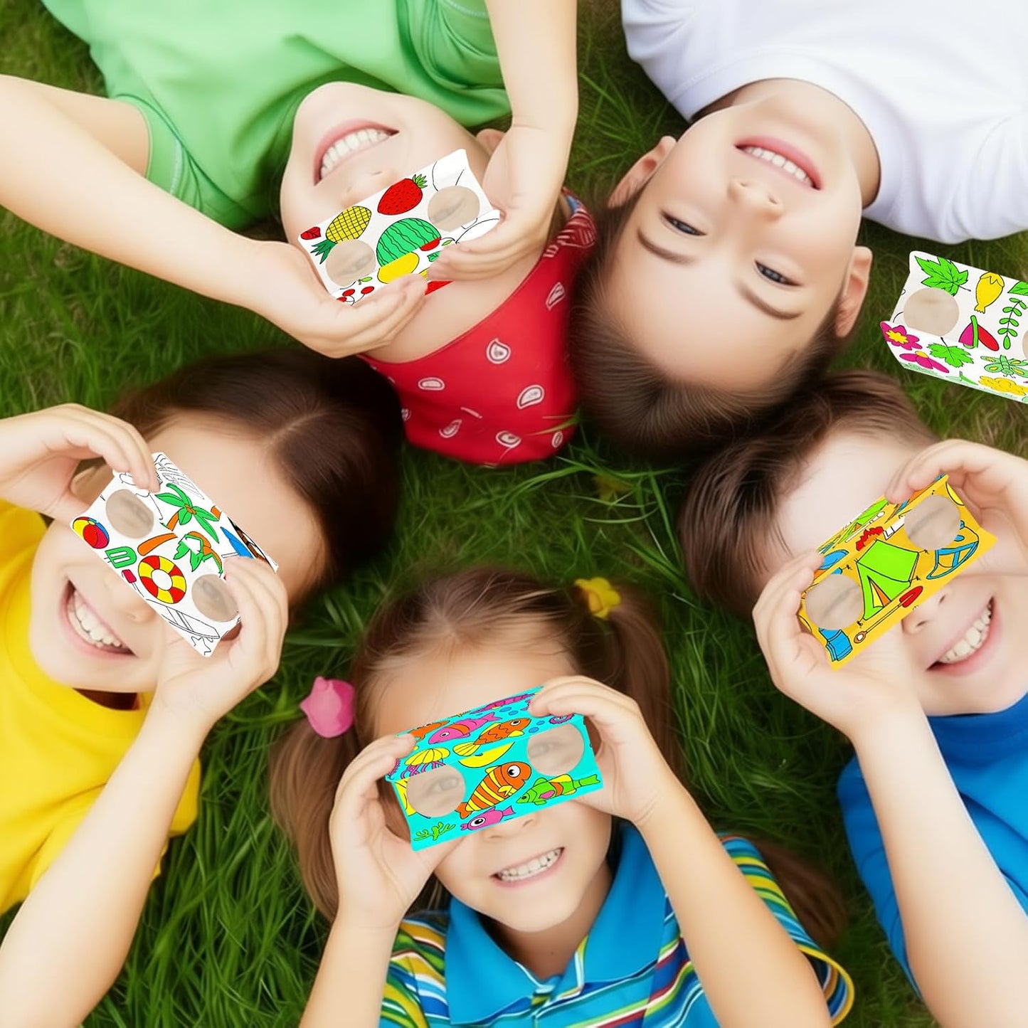 WorldBazaar Coloring Binoculars Crafts for Kids 12 Pack End of Year Gifts Make Your Own Paper Binocular DIY Art Craft Toys Boys Girls Birthday Summer Camping Party Supplies Class Activity