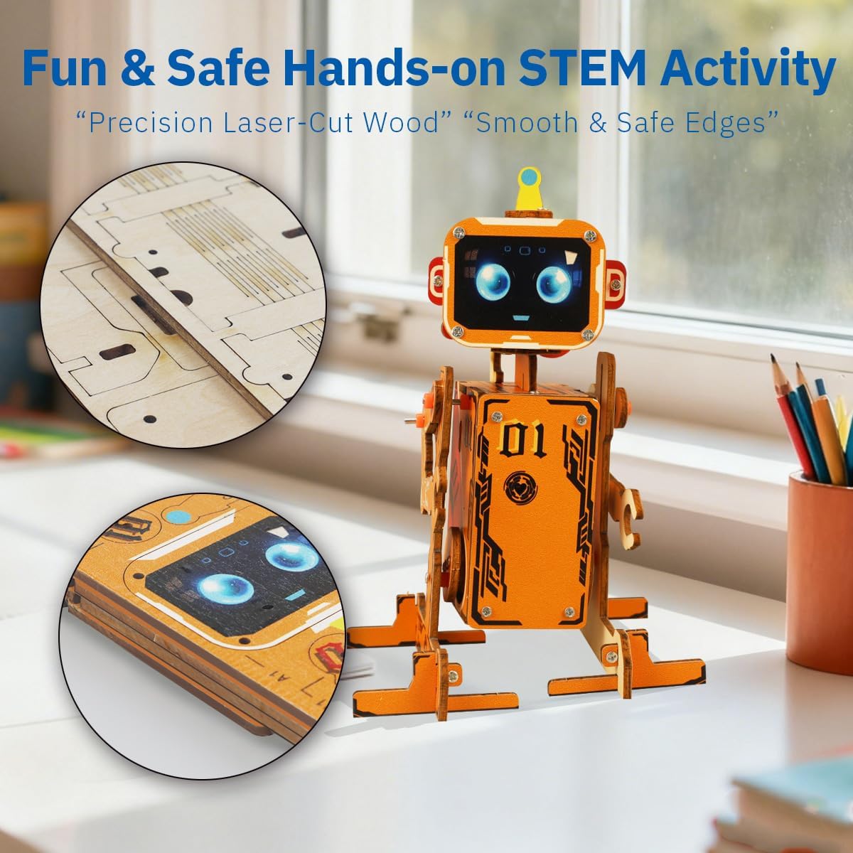 STEM Robotics Kit for Kids 8-12, DIY Voice-Control Interactive Robot Building Science Kit for Kids Age 8-12, for Science & Tech Enthusiasts