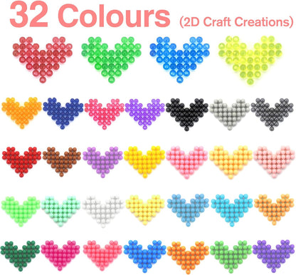 Liangding Fuse Beads Kit for Girls Ages 6+ – 4400 Pcs 5mm Beads in 32 Colors with Spray Bottle, Puzzle Guide, Clamps & Chains | Creative DIY Arts & Crafts Gift