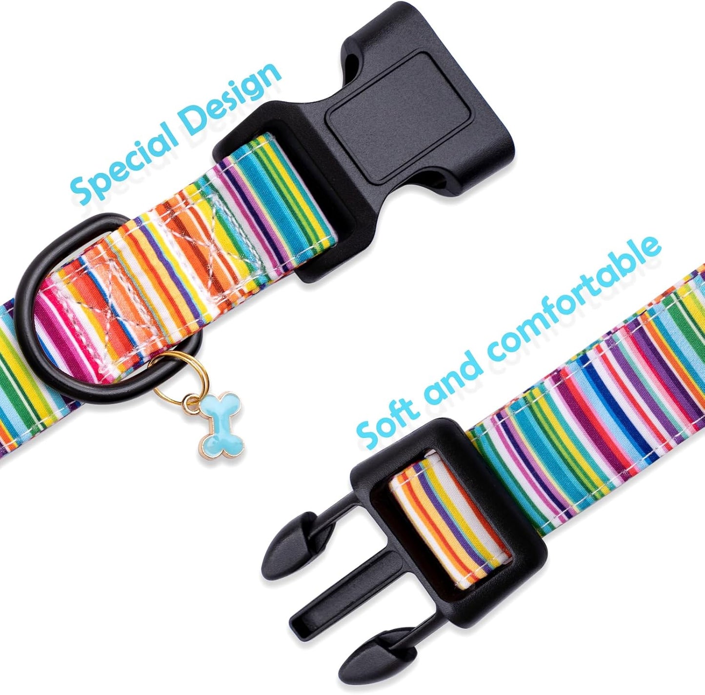 Faygarsle Dog Collar for Small Medium Large Dogs Colorful Puppy Collars for Female Dogs Toy Building Blocks Patterned Pet Collars for Summer Spring Wedding Puppy Girl Dog Collar M
