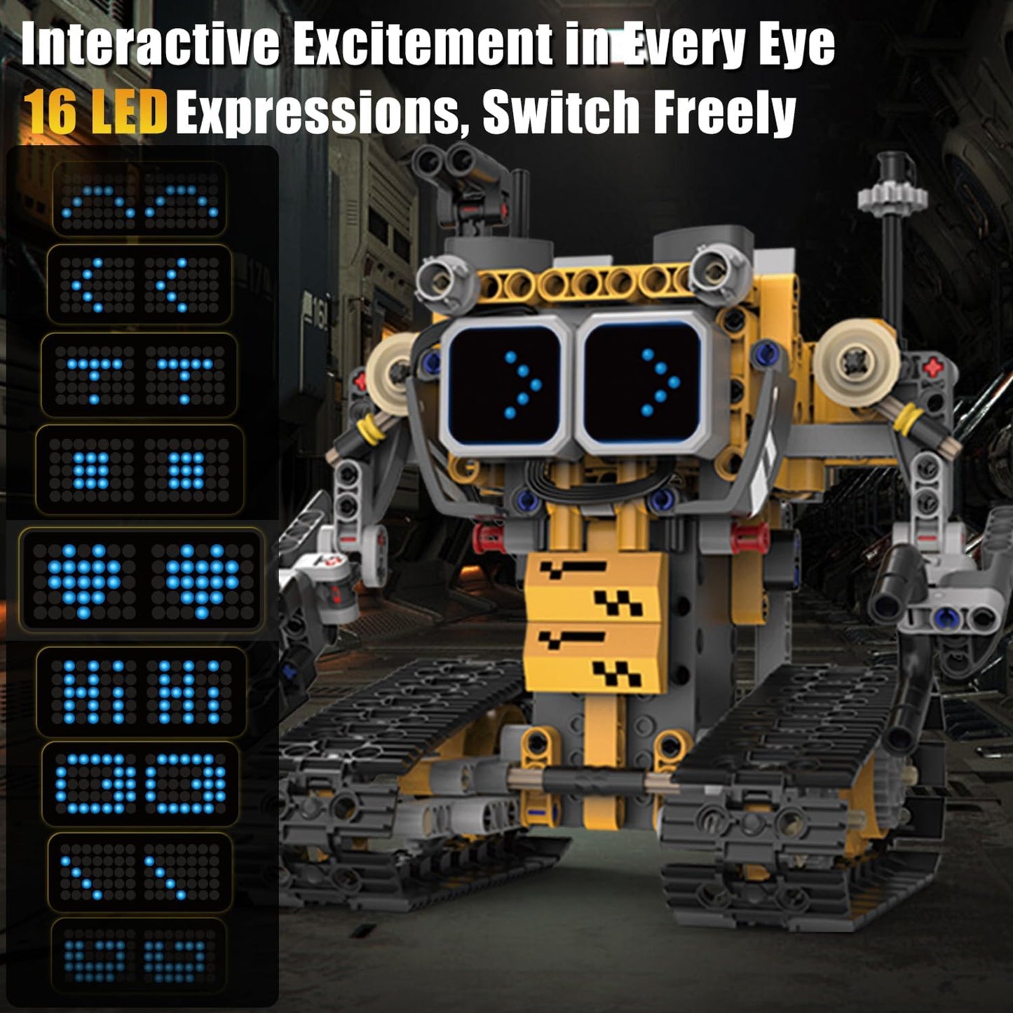 Gohero Robot Building Kit，5 in 1 STEM Toys for Boys Toys Age 8-10 with Remote & App Control，Robotics Technic Kits with 16 LED Expressions，Christmas & Birthday Gifts for Teen Boys & Grils (373 PCS)