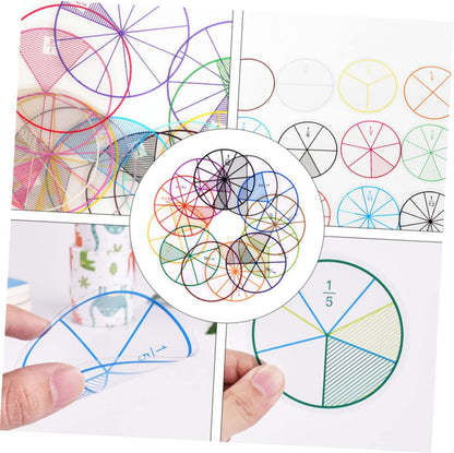 Homoyoyo 10 Sets 1 Fraction Teaching Color Coded Fraction Circles for Math Learning Engaging Study Accessory for Teaching Numeracy Concepts and Operations