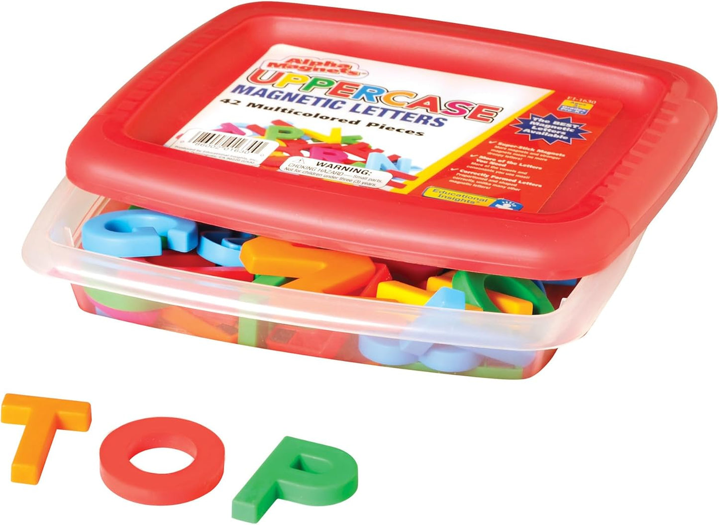 Educational Insights Multicolored Uppercase AlphaMagnets , Set of 42 Uppercase Letters: Perfect for Homeschool & Classroom, Ages 3+