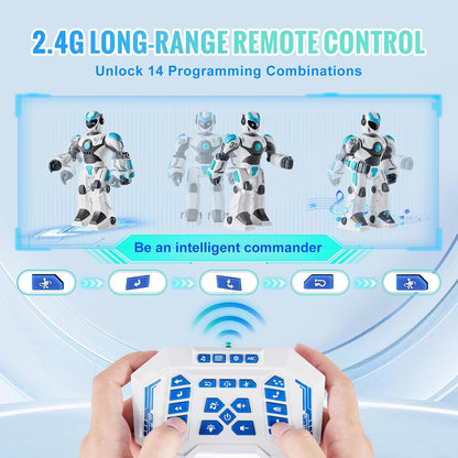 VEVOR RC Robot Toys for Kids, Gesture Sensing Programmable Remote Control Smart Robot, Interactive Walking Singing Dancing Robot for Age 3+ Year Old Boys Girls Birthday Gift Present