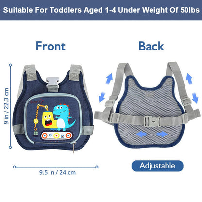 Accmor Toddler Harness Leash + Reflective Anti Lost Wrist Link, Cute Car Kids Back Pack with Hand Strap Collapsible Child Walking Restraint Belt Tether Hold Baby Boys Close for Outdoor Travel