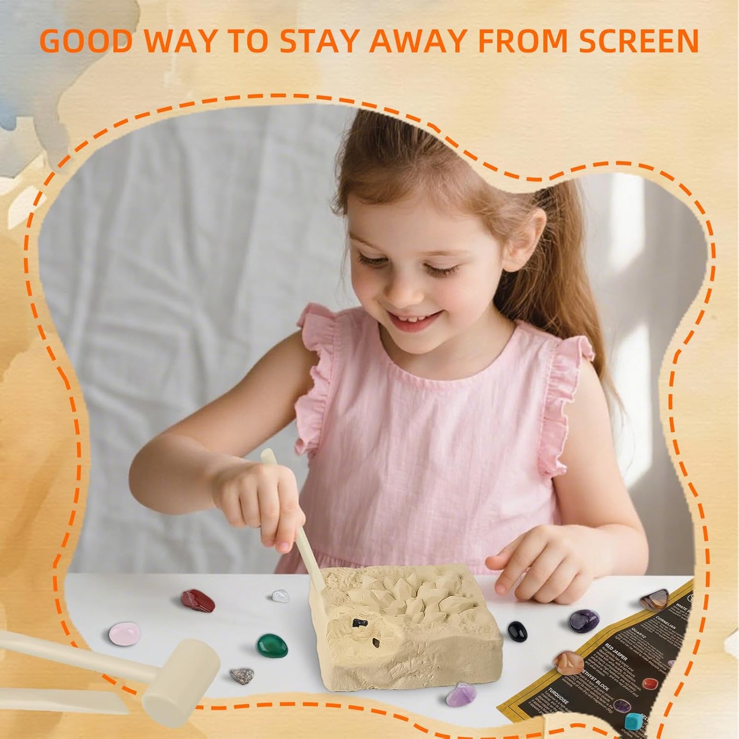 Gemstones Dig Kit Earth Science Kits for Kids Age 6-8-12-14, Birthstone Gemstone Dig Kit, Geology Kit with Break Your Own Geodes, Rock Mining Kit Birthday Gifts Toys for Boys Girls