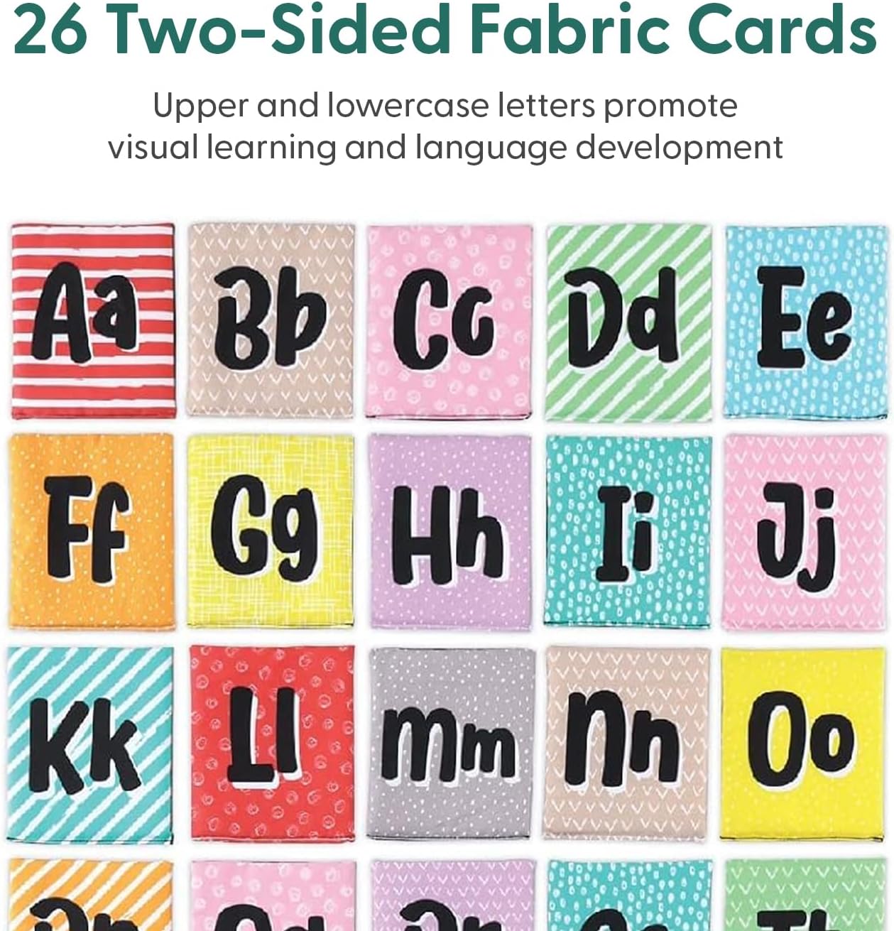 The Peanutshell Baby Soft Alphabet Flash Cards - Cloth ABC Book for Babies & Toddlers, 26 Fabric Tiles, Infant to 36 Months Baby Books With Bag