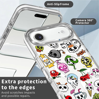 for iPhone 17 Pro Max Case [Compatible with Magsafe],Girls Women Clear Magnetic Case Silicone Shockproof Protective Cover with Pattern Colorful Motivational Letters