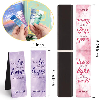 Magnetic Bookmarks - Tumwisk 24PCS Bible Bookmark Christian Bookmarks Cross Bookmark Book Magnets, Magnetic Cross Page Holders for Bibles Study, Religious Gifts for Teacher Students Book Lovers