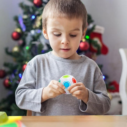 Vdealen Magic Rainbow Puzzle Ball, Fidget Ball Puzzle Brain Teaser Fidget Toy- Birthday Party Easter Valentines Day Christmas Stocking Stuffers for Kids Teen & Adults(Pink&Blue&Green)