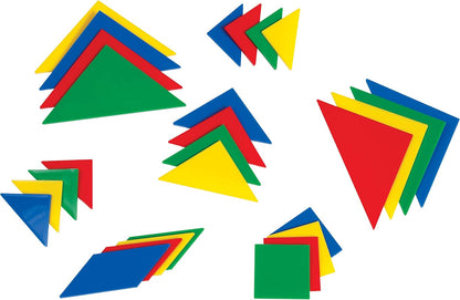 LEARNING ADVANTAGE Tangrams | Set of 28 | Puzzle Blocks for Geometry and Problem Solving | Math Manipulatives for Kids | Practice Early Geometry