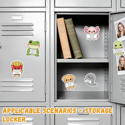 16pcs Emotional Support Animal Refrigerator Magnets, Funny Cartoon Positive Animal Fridge Decorative Magnets with Encouraging Words for Office Home Locker Whiteboard