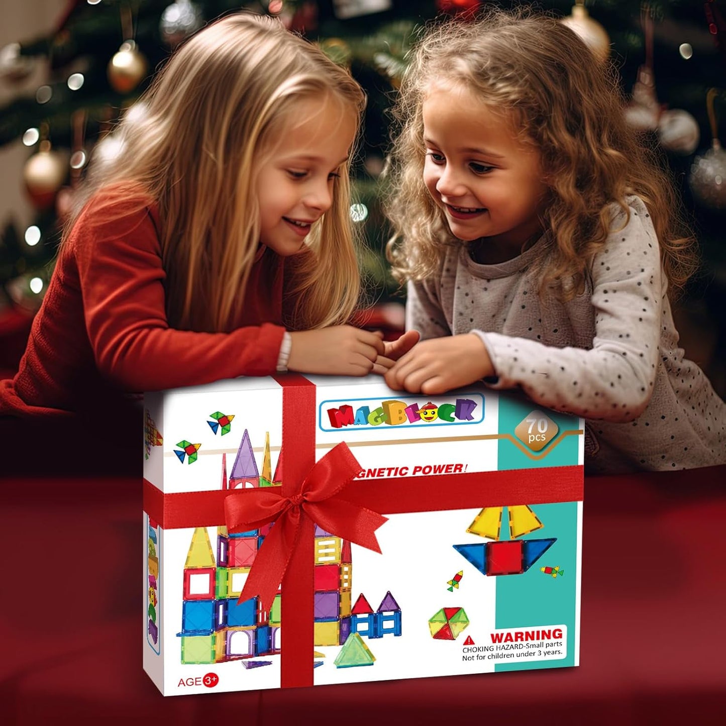 MAGBLOCK Magnetic Tiles Toys for Kids Magnet Building Tiles 100 Pcs Magnetic Blocks Preschool Building Sets Educational Toys for Toddlers Boys and Girls.