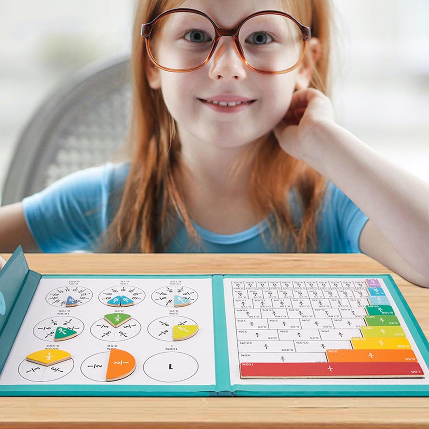 Magnetic Fraction Demonstration Book, Magnetic Fraction Tiles Disc Set (Zebra)