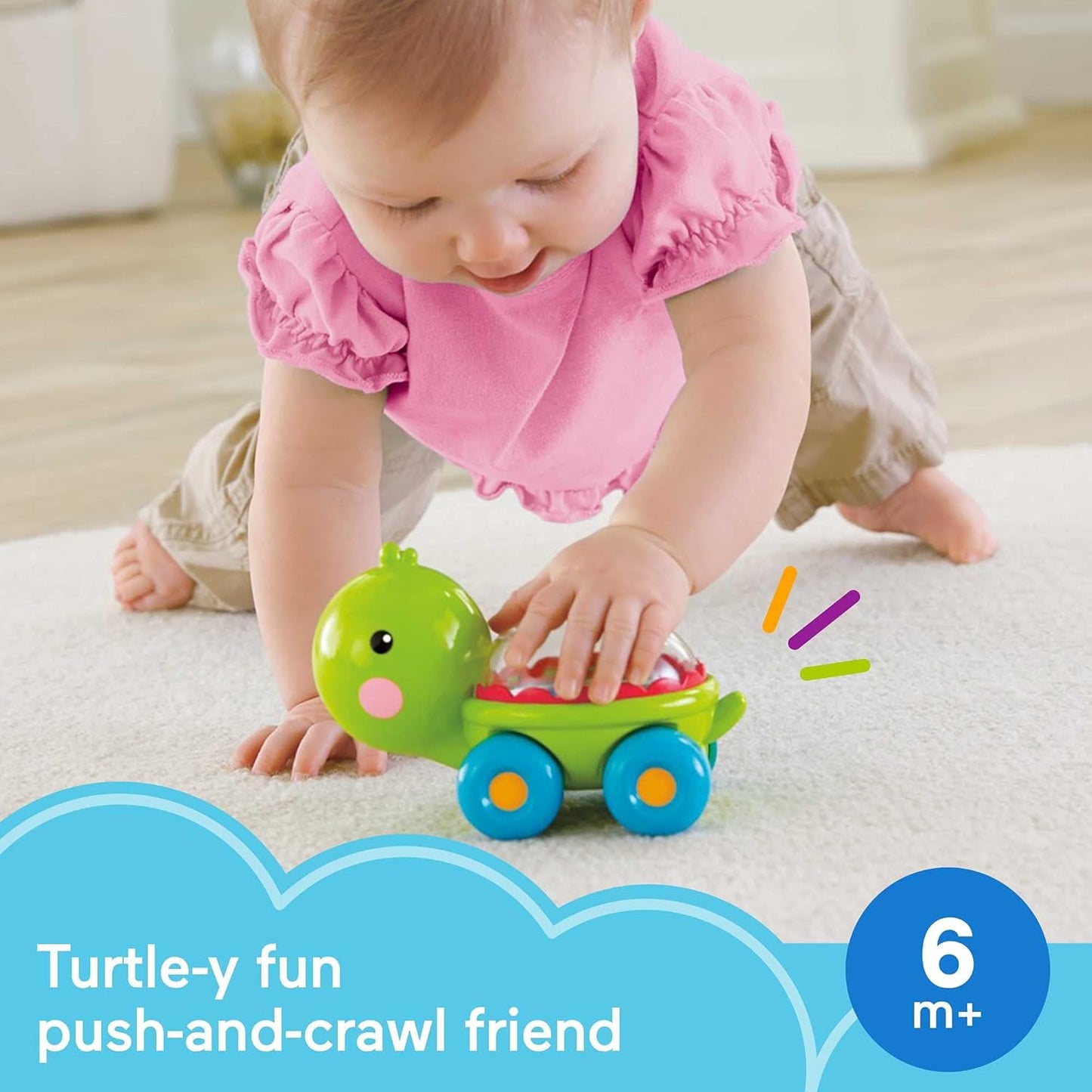 Fisher-Price Baby Toy Corn Popper Push-Along Vehicle with Sounds for Crawling Developmental Play Infants Ages 6+ Months