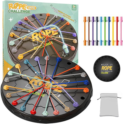 Rope Challenge Game, Rope Untangling Puzzle Game Brainy Strategy Board Games Challenge Rope Escape Game for Kids & Adults- Multi-Level Logic Game Family Travel-Friendly Educational Toys