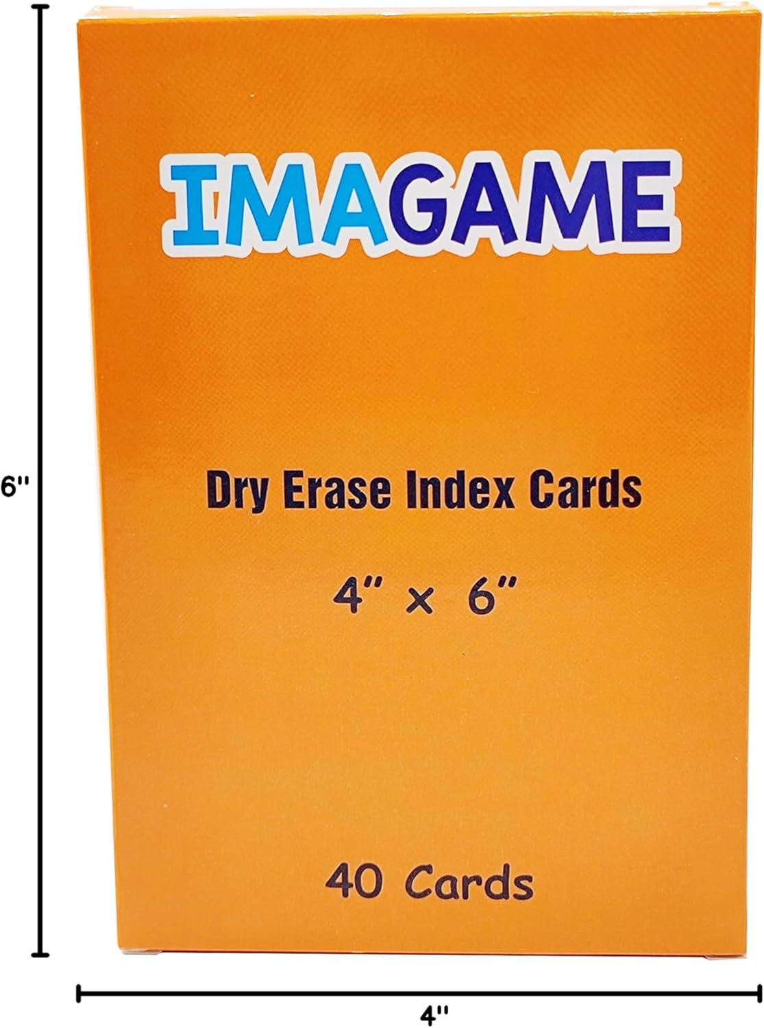 IMAGAME Dry Erase Index Cards, 3” x 5”, 55pcs Laminated Cards, Both Sides Blank, Reusable Dry Erase Note Cards for School, Office, Home, to Do Lists, Multipurpose Index Card Sheets