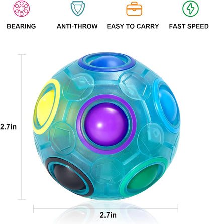 Vdealen Magic Rainbow Puzzle Ball, Fidget Ball Puzzle Brain Teaser Fidget Toy for Boys & Girls- Birthday Party Easter Valentines Christmas Stocking Stuffers for Kids Teen & Adults(Off White)
