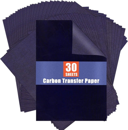 Carbon Paper for Tracing Graphite Transfer-Paper - PSLER 30 Pcs Black Graphite Paper for Tracing Drawing Patterns on Wood Projects Canvas Fabric Artist Lettering Sketch Drawing A4 8.27 X 11.81 Inch